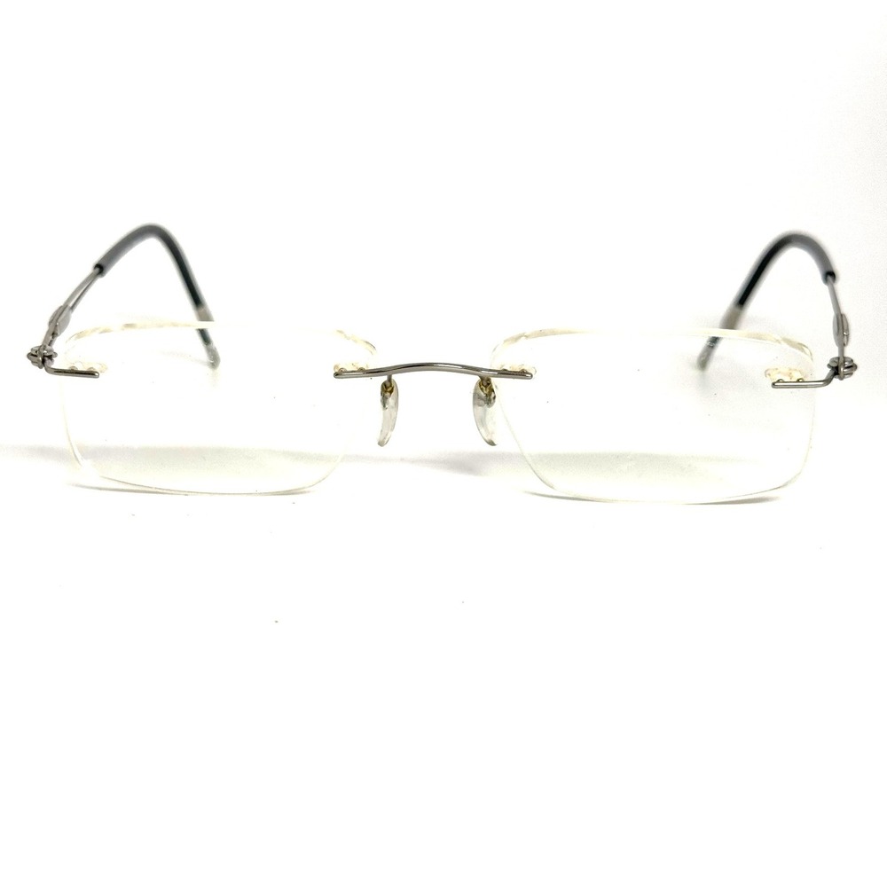 Silhouette Rimless Eyeglasses Silver Black Titanium Frame Austria 5521 51-19 145